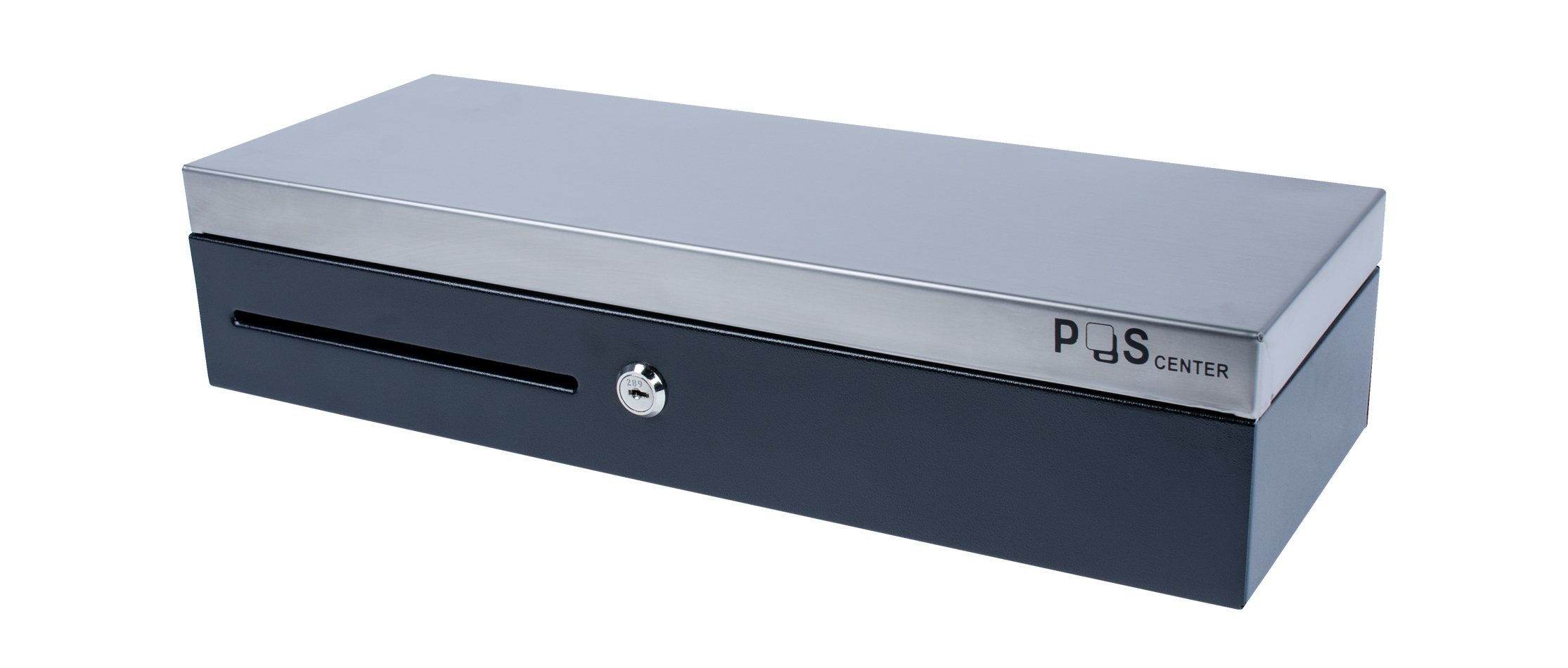 Денежный ящик POScenter 460KS 460x170x100, распайка Shtrih 24V, EPSON (Атол), черный с нерж. крышкой, 3.0 м кабель