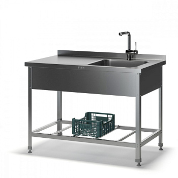 Моечная ванна со столом МС-2 с бортом