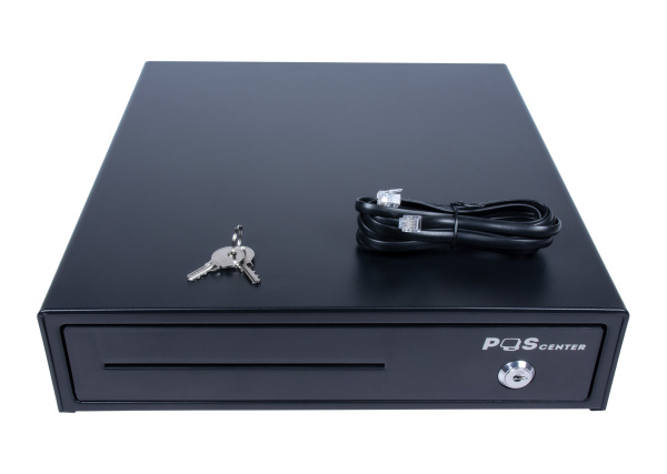 Кассовый бокс, модель Денежный ящик POScenter 13L 335x368x80 распайка для "ШТРИХ-М", EPSON (Атол) черный