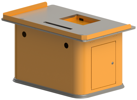 Тумба для кассы самообслуживания для food ритейла с вырезом под сканер-весы для кассы магазина от производителя