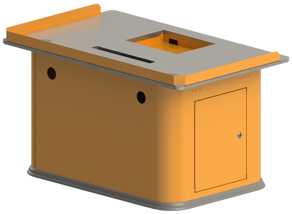 Тумба для кассы самообслуживания для food ритейла с вырезом под сканер-весы для кассы магазина