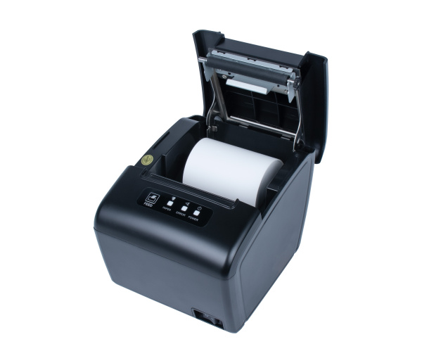 Кассовый бокс, модель Принтер чеков POScenter RP-100 USE (80мм, 260 мм/сек, автоотрез, RS232+USB+LAN) черный