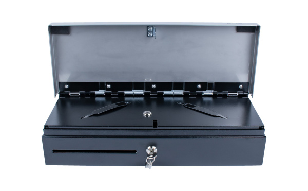 Кассовый бокс, модель Денежный ящик POScenter 460KS 460x170x100, распайка Shtrih 24V, EPSON (Атол), черный с нерж. крышкой, 3.0 м кабель