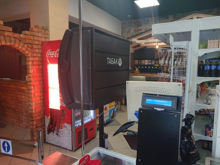 Диспенсер для сигарет четырехъярусный подвесной, 12 линий, 528 пачек