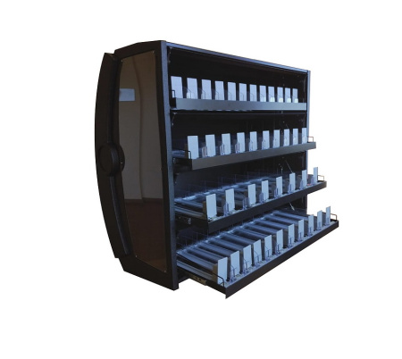 Диспенсер для сигарет четырехъярусный подвесной, 12 линий, 528 пачек