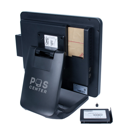 Сенсорный моноблок POScenter POS90ES Pro (15", PCAP, N100, RAM 8Gb, SSD 2.5" 128Gb, 90W, MSR) стенд 101, без ОС