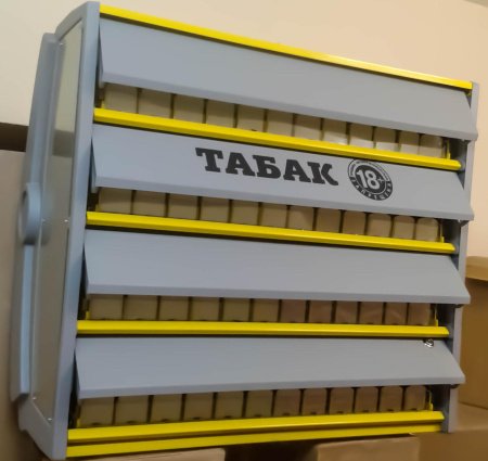 Диспенсер для сигарет четырехъярусный подвесной, 12 линий, 528 пачек