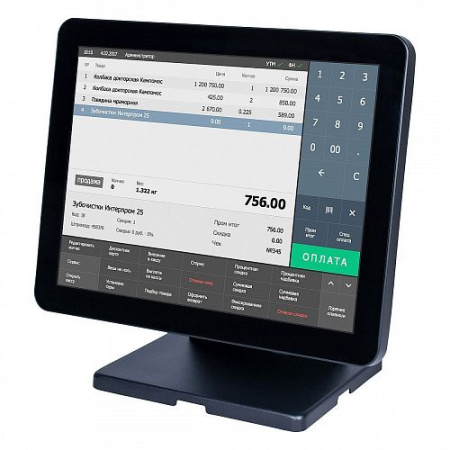 Сенсорный моноблок POSCenter Atlas (15.6", PCAP, J4125, RAM 8Gb, M2 SSD 128Gb, 8U-2C-L-H, MSR) без ОС