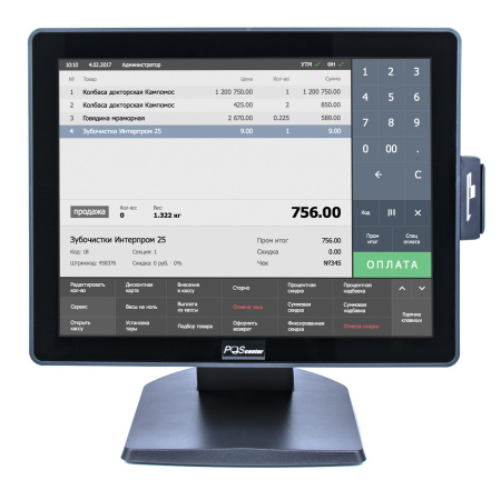 Сенсорный монитор POScenter EVA-150 Lite (15", 4:3, P-CAP, 1024х768, VGA, USB, MSR) НОВЫЙ СТЕНД